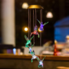 Dangling Hummingbird Solar Lights – Color-Changing Solar Hummingbird Wind Chime for Indoor & Outdoor Garden